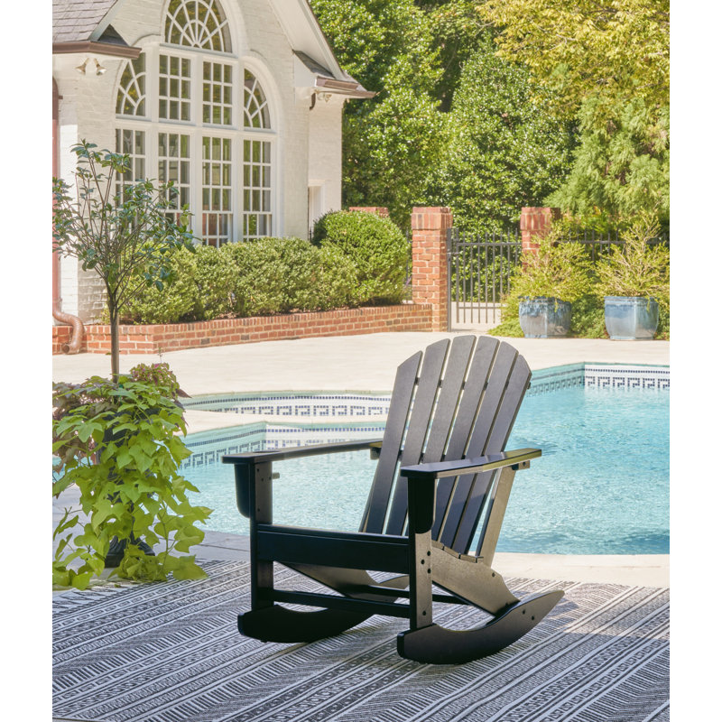 Chaise Adirondack berçante en plastique Zaire, Noir