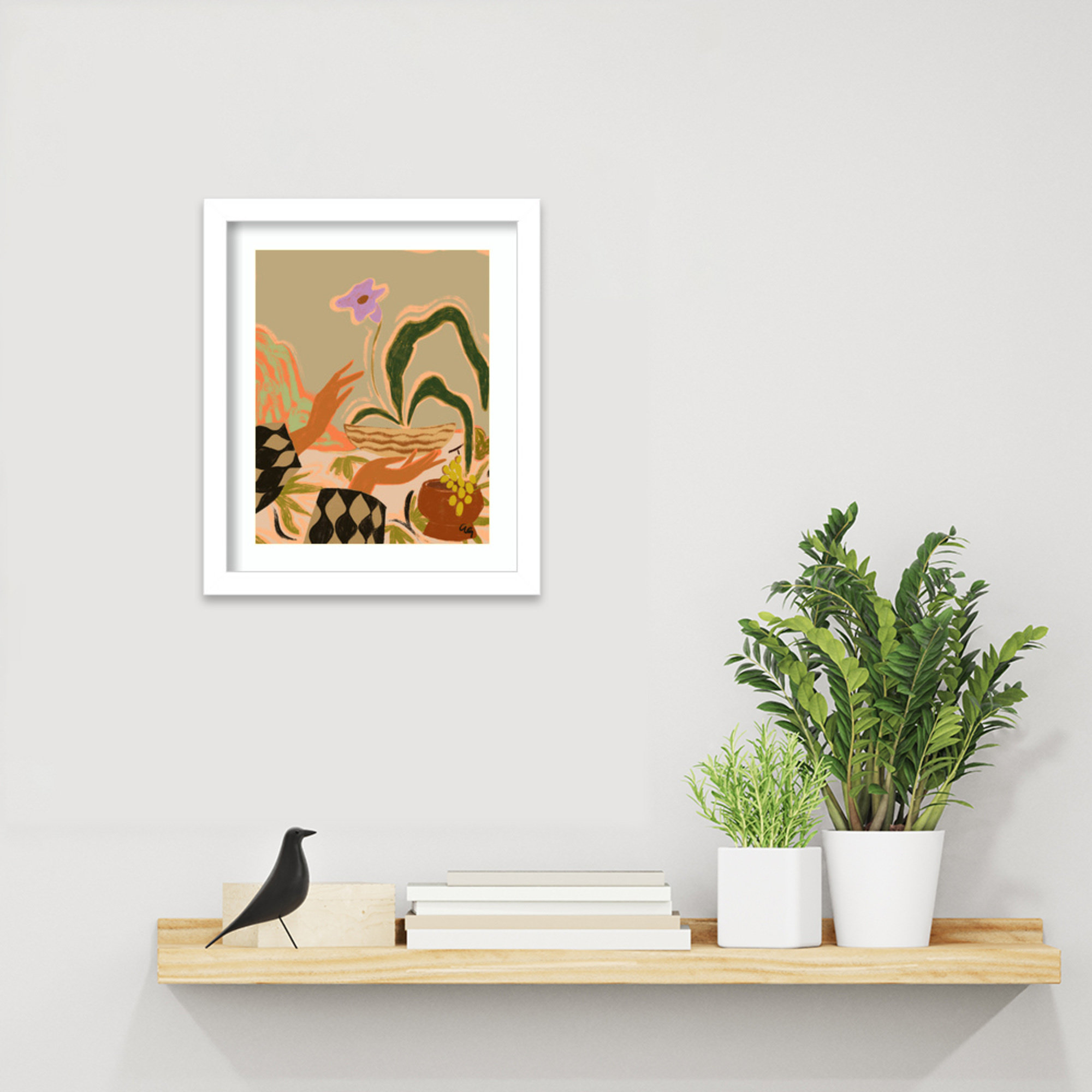 The Power Of One by Arty Guava Wood Framed Wall Art Print, 13" H x 11" W, White 