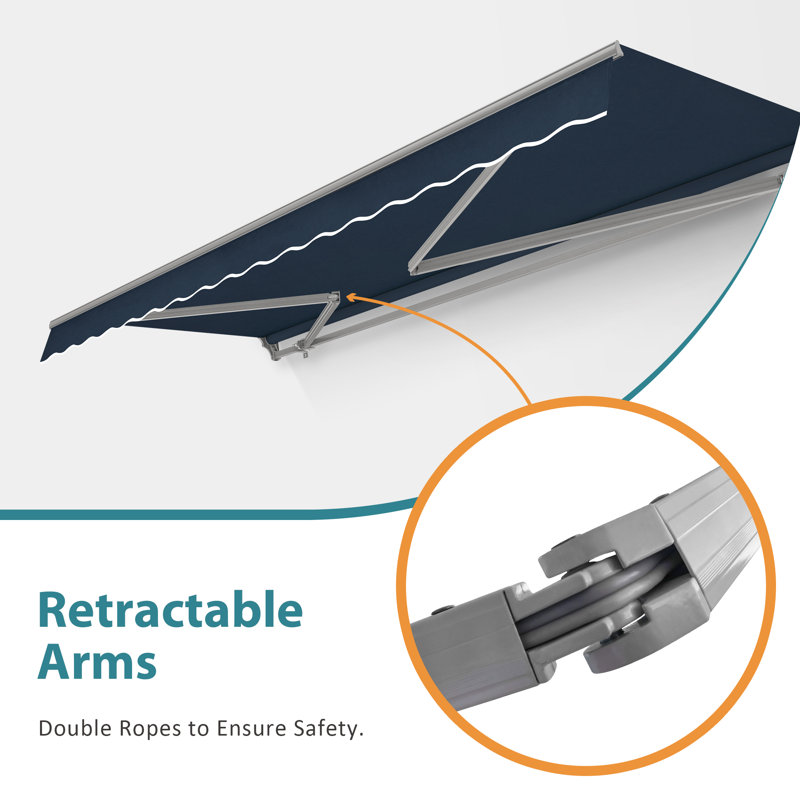 10x8 ft. Powered Retractable Patio Awnings, Outdoor Sunshade Canopy with Remote, Navy