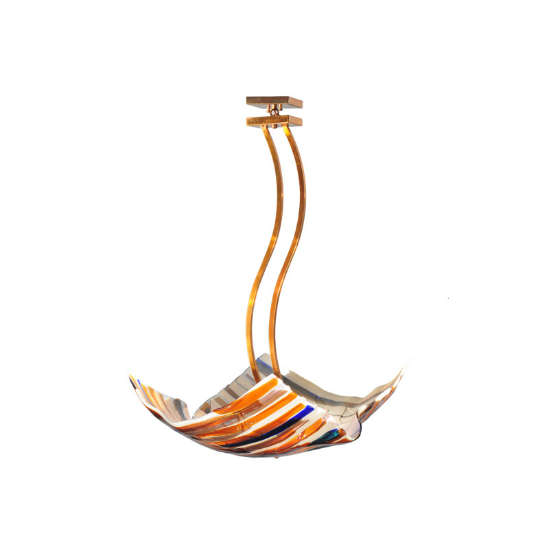 Metro Fusion Glass Semi Flush Mount