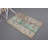 Vintage Green Turkish Patchwork Rug - Soft Washable Oushak Small Rug for Home Decor