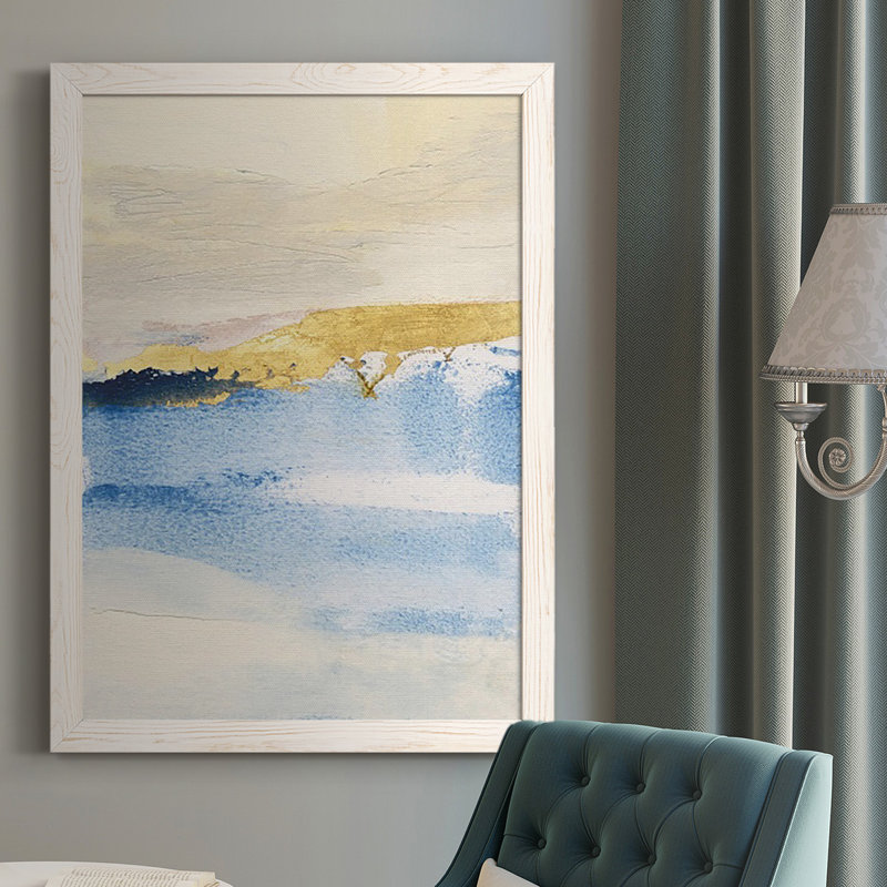 Ebian " Pampa I ", White Framed Canvas, 37.5" H x 27.5" W, No Mat