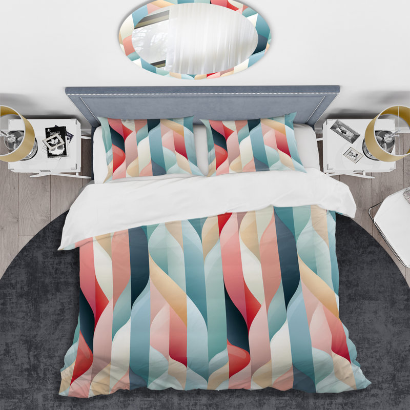Subdued Elegance - Ensemble de housse de couette rayé - Microfibre de polyester