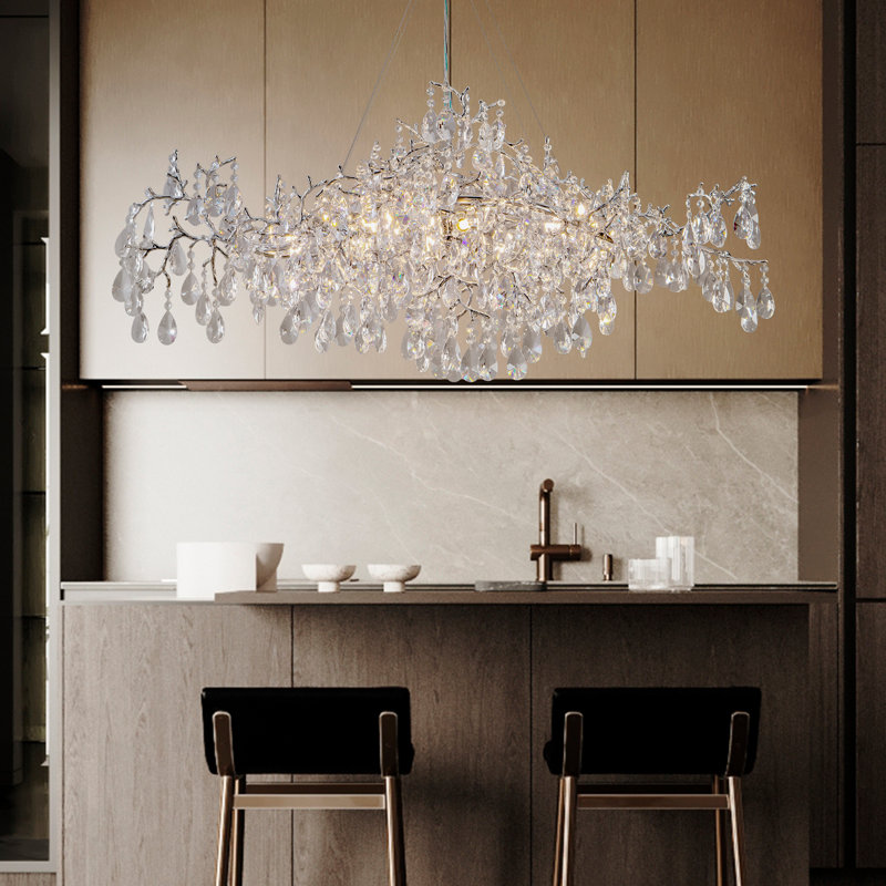 Lustre en cristal K9, Argent argent, 14