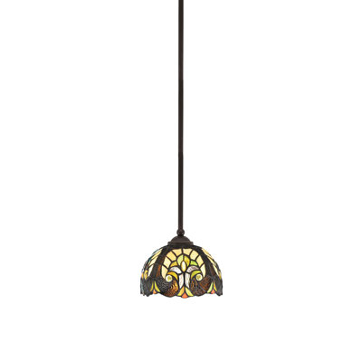 Zilo Stem Hung Mini Pendant Shown In Dark Granite Finish With 7" Glass