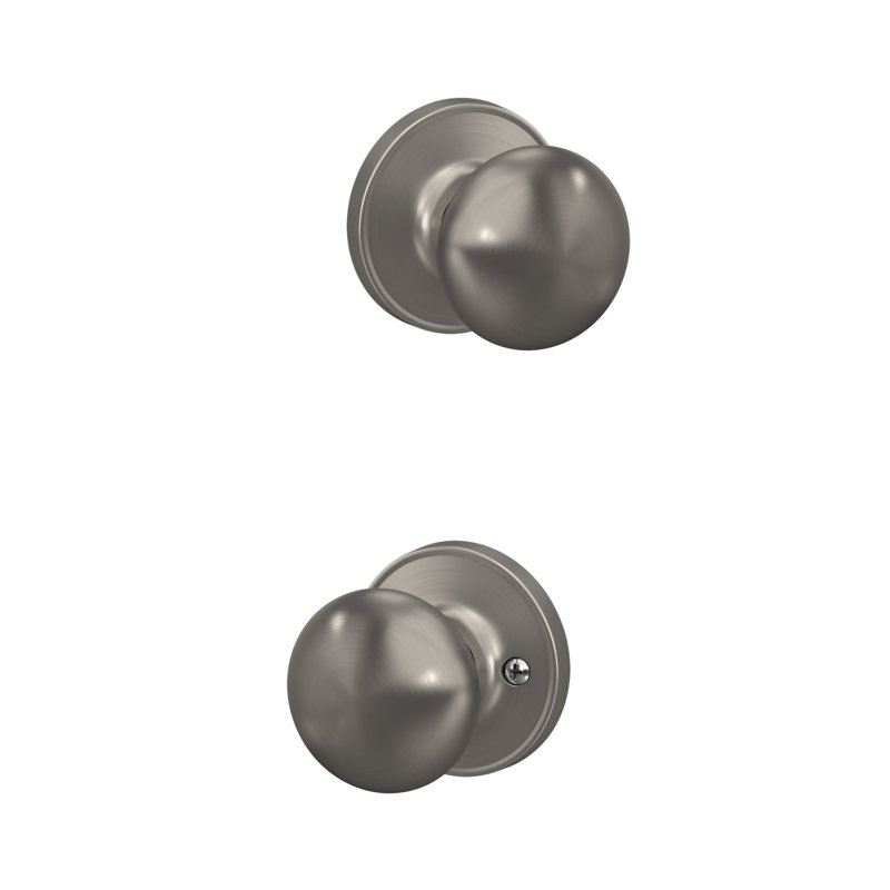 Stratus Knob Hall and Closet Lock, Satin Nickel
