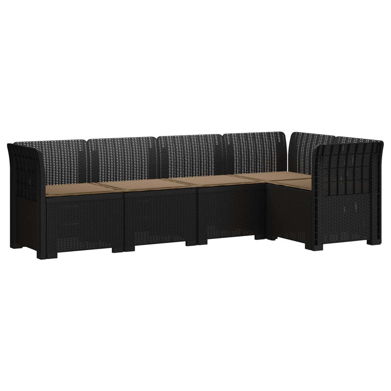 234 cm W Patio Sofa with Cushions, Taupe, Anthracite