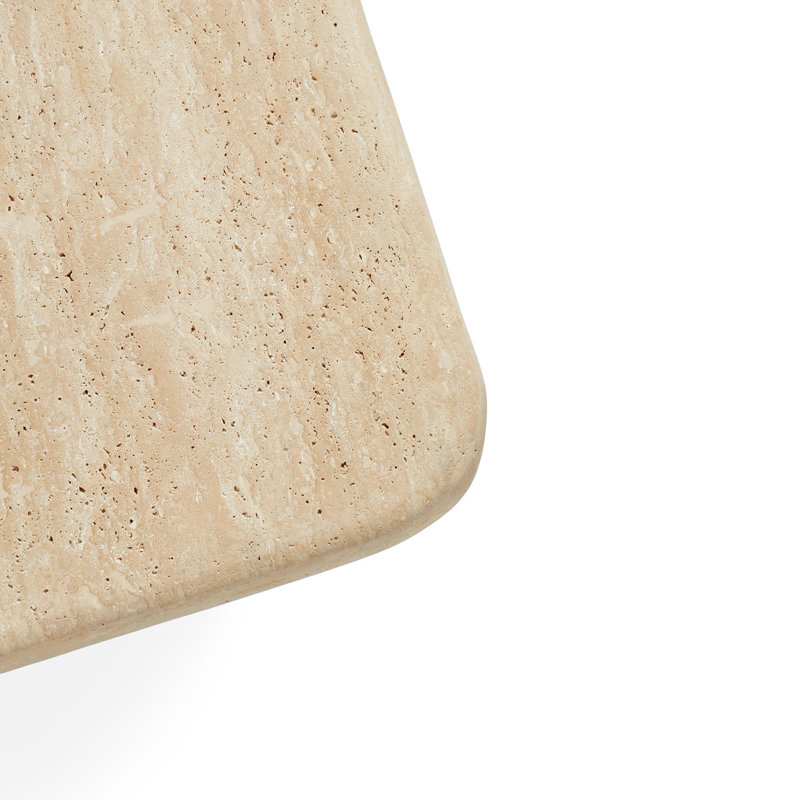 Table de bout à piédestal en pierre, H 13 po x l 18 po x P 18 po