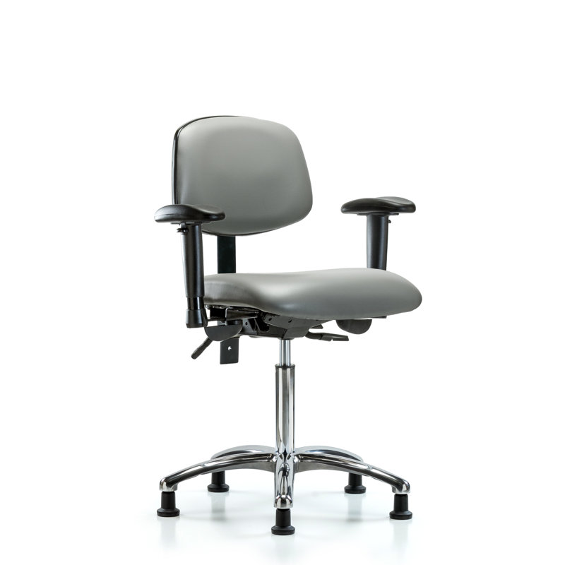 Latravia Vinyl Task Chair, Light Gray, Yes