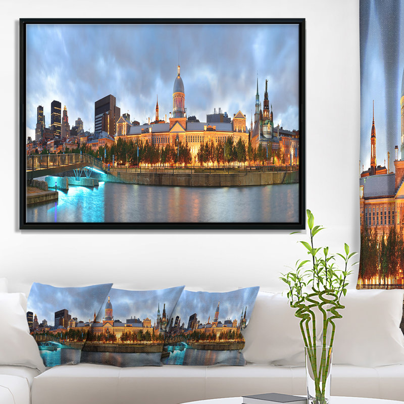 «Montreal Panoramic View», photographie encadrée sur toile, H 16 po x l 32 po x P 1 po