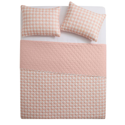 VCNY Home Gingham Microfiber Quilt Set