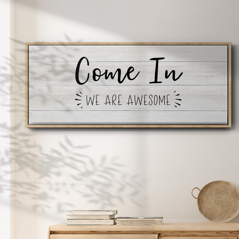 Come In- Framed Canvas, 8" H x 20" W