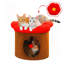 Maison pour chat avec arbre, lit troglodyte et coussin pour chat à fleurs amovible - 19,7 po x 15,7 po x 15,7 po-117069196