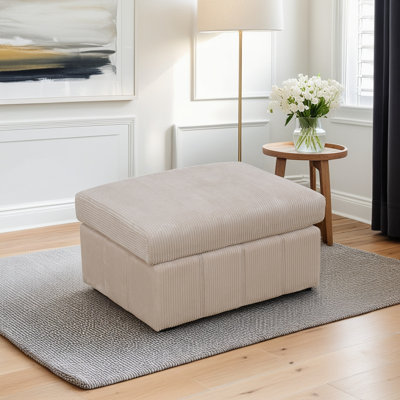 38" Corduroy Modular Ottoman – Convertible Sectional Footrest, Coffee Table & Seating by Mercer41