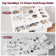 Rosse Dressing Table With 3 Colorful Light Mirror 7 Drawers and 7 Storage Shelves Makeup Desk 110cm Desktop Vanity Table
