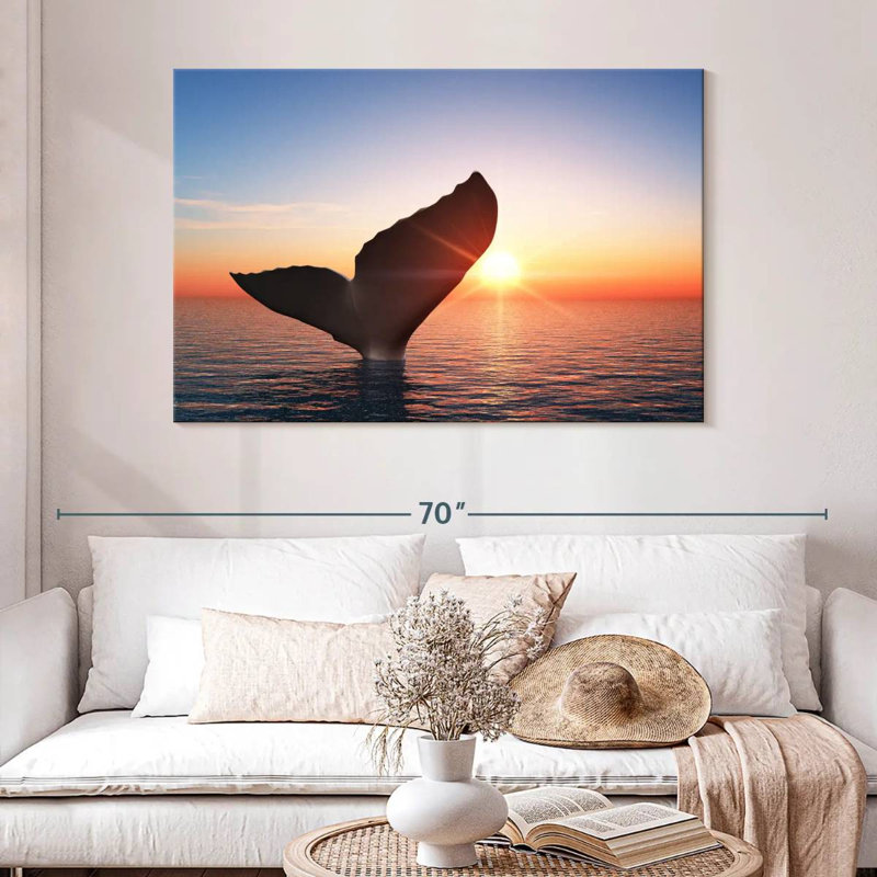 Brampt Whale Tail At Sunset, 32'' H x 48'' W