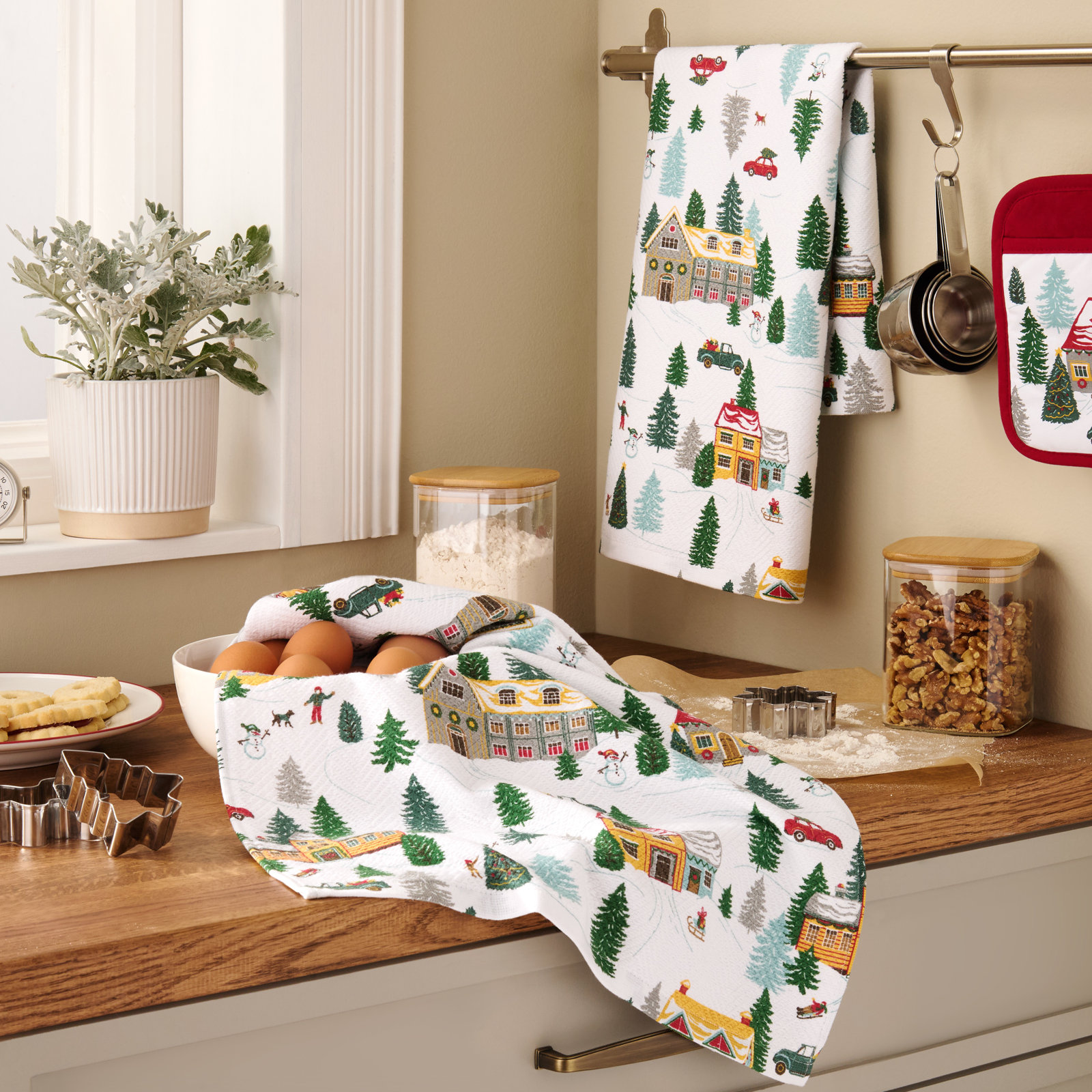 Snowflakes Kitchen Towel Set 2-Pack 16"x28"