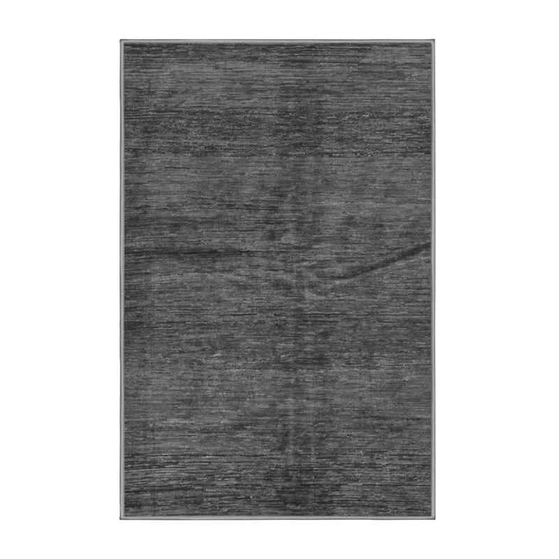 Tapis oriental gris rectangulaire fabriqué à la machine 7 pi x 9 pi