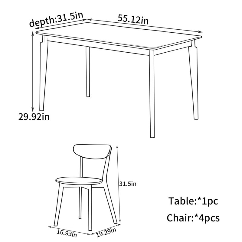Nordic-style minimalist dining table