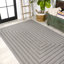 Tapis intérieur / extérieur noir / gris clair Chevron-69807258