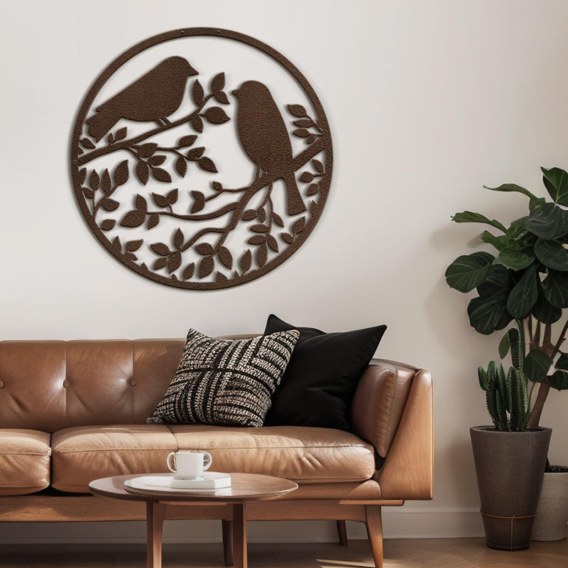 Décoration murale en métal, Bronze, H 30 po x l 30 po x P 0,05 po