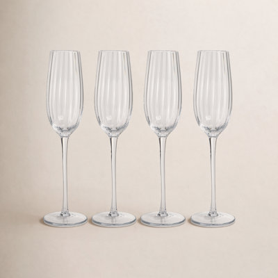 Malden Optic Champagne Flutes, Set of 4