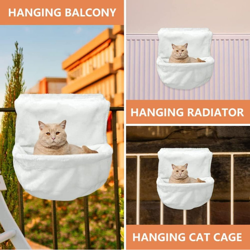Lit hamac en flanelle pour chat, Gris foncé