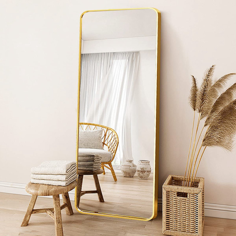 Miroir pleine grandeur Drang, 65 po x 22 po, Or