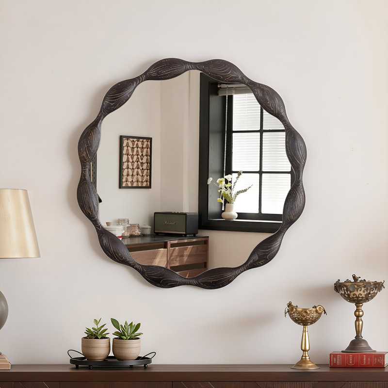 Miroir de meuble-lavabo mural ovale 32,5 po Marka, Noir