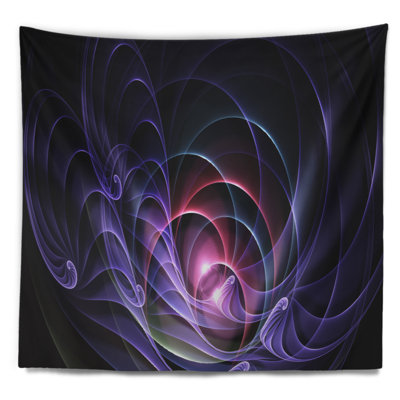 Tapisserie à motif fractal artful 3d abstract blue