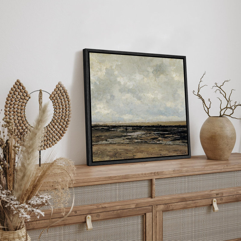 «Expansive Sky Over Low Tide Evocative Coastal Landscape», reproduction sur toile, Toile noire, H 24 po x l 24 po