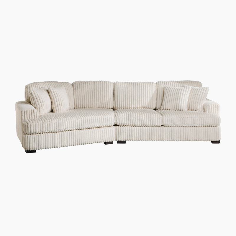 Canapé modulaire moderne et contemporain 2 pièces 116,5 po Showstead, Beige, Orienté à gauche (vu de face)
