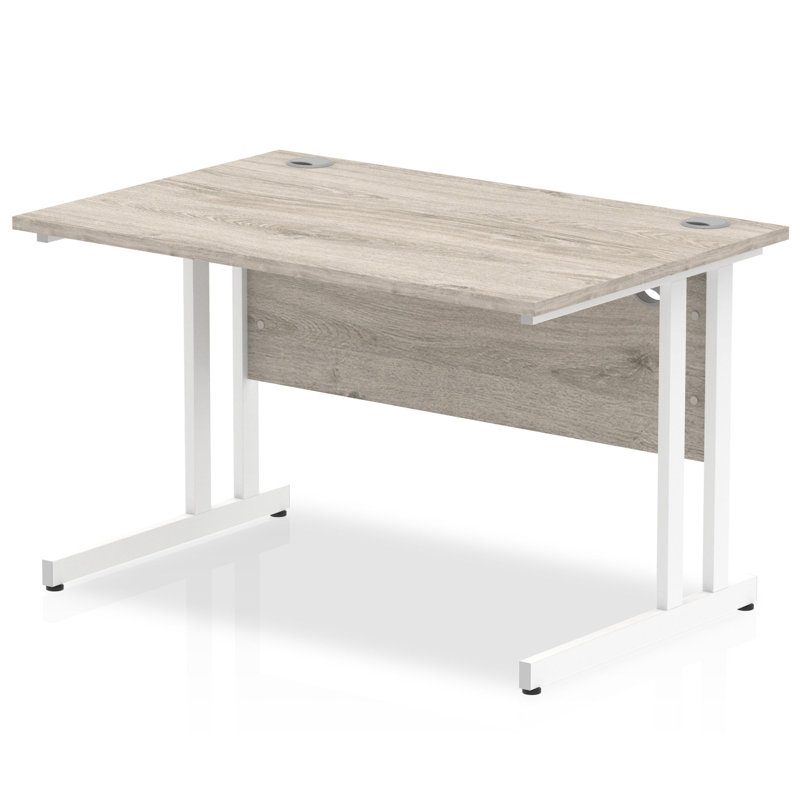 Ladajah Metal Base Computer Desk, 73cm H x 100cm W x 60cm D, White, White