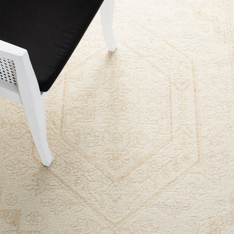 Tapis oriental ivoire / beige Wadlington, Tapis de couloir 2 pi 6 po x 14 pi