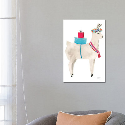 La La Llama III by Jenaya Jackson - Wrapped Canvas Print