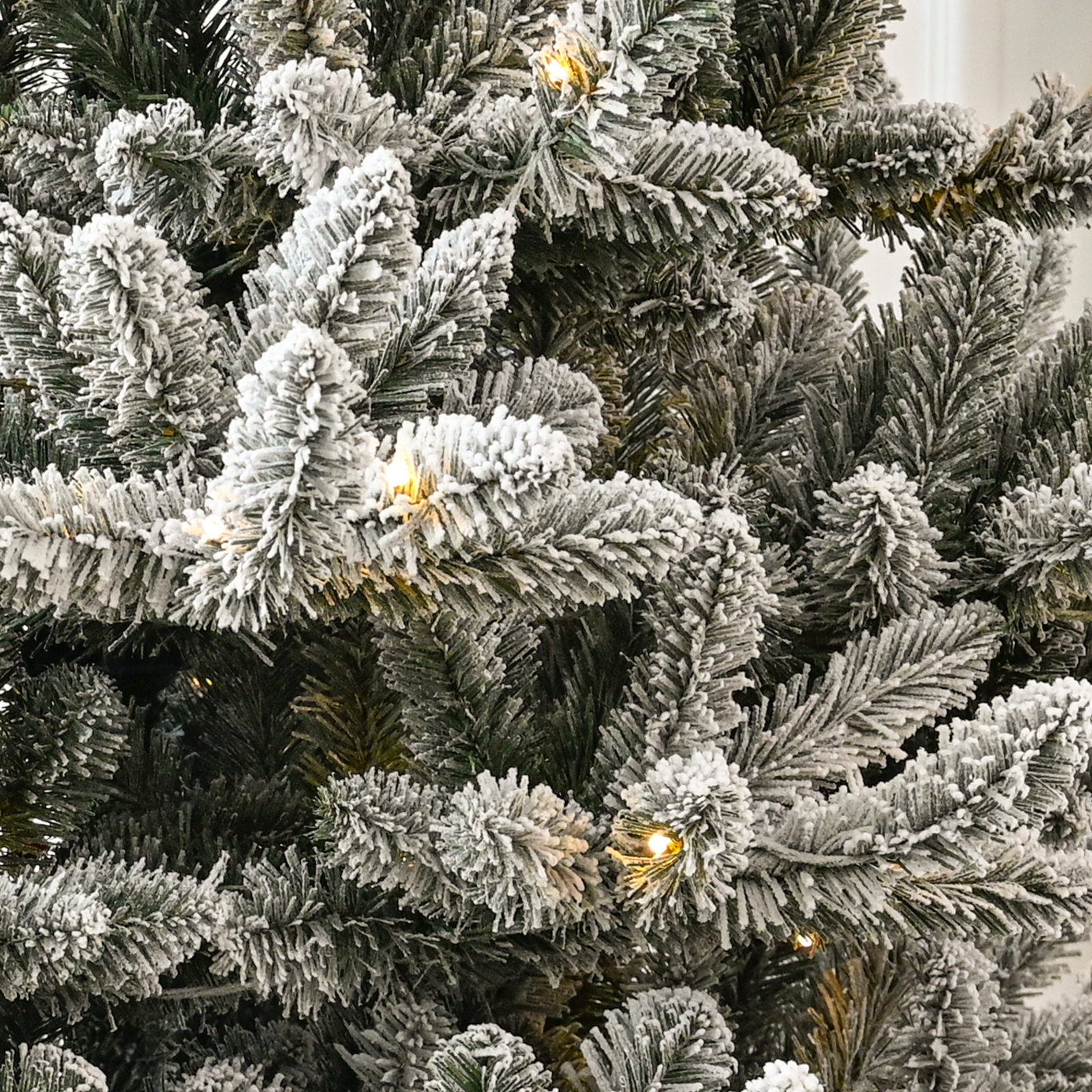Pre-Lit Flocked Christmas Tree, 7.5' H