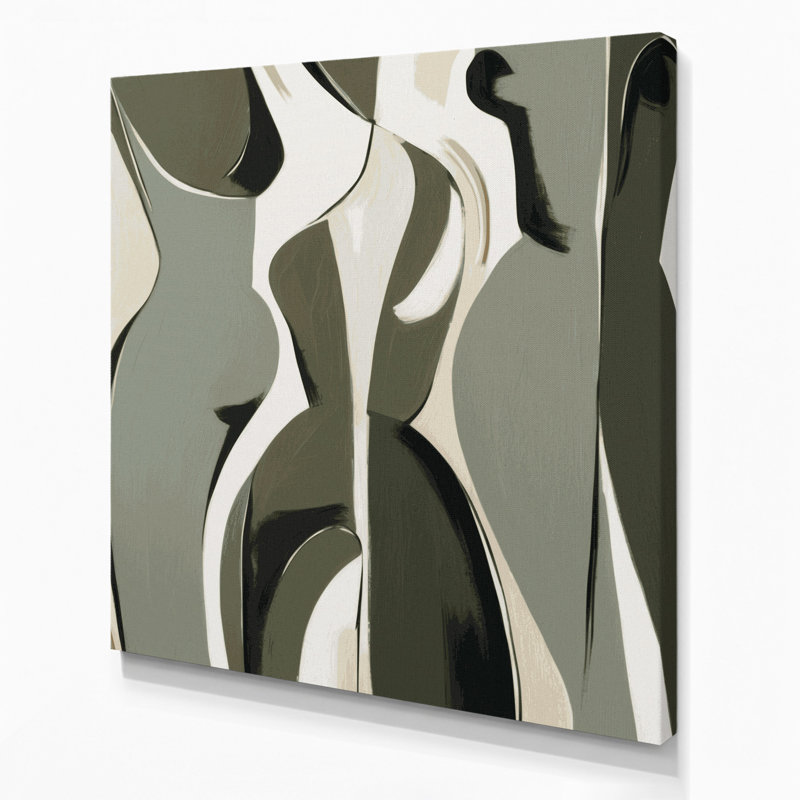 Abstrait art figuratif brun sur toile 91, H 12 po x l 12 po