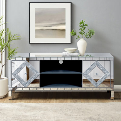 Console média 47 po avec portes en verre Diamond