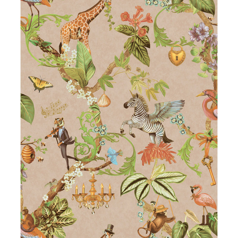 Papier peint safari Symphony rose non collé
