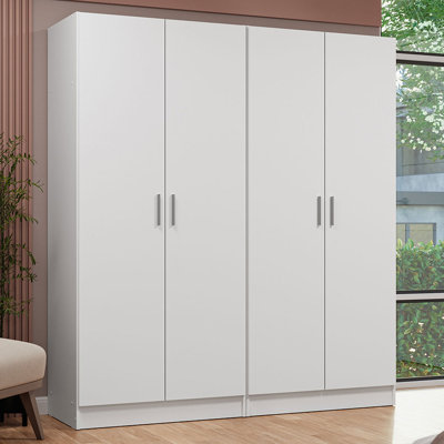 Micheleen 4 Doors Storage Cabinet with Ample Shelves Space 63"L Utility Armoire Closet  Entryway and Bedroom Organization Unit