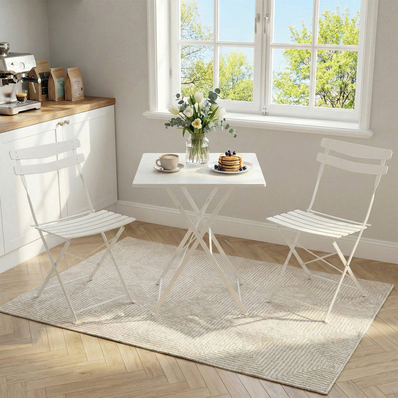Patio Dining Set with, White