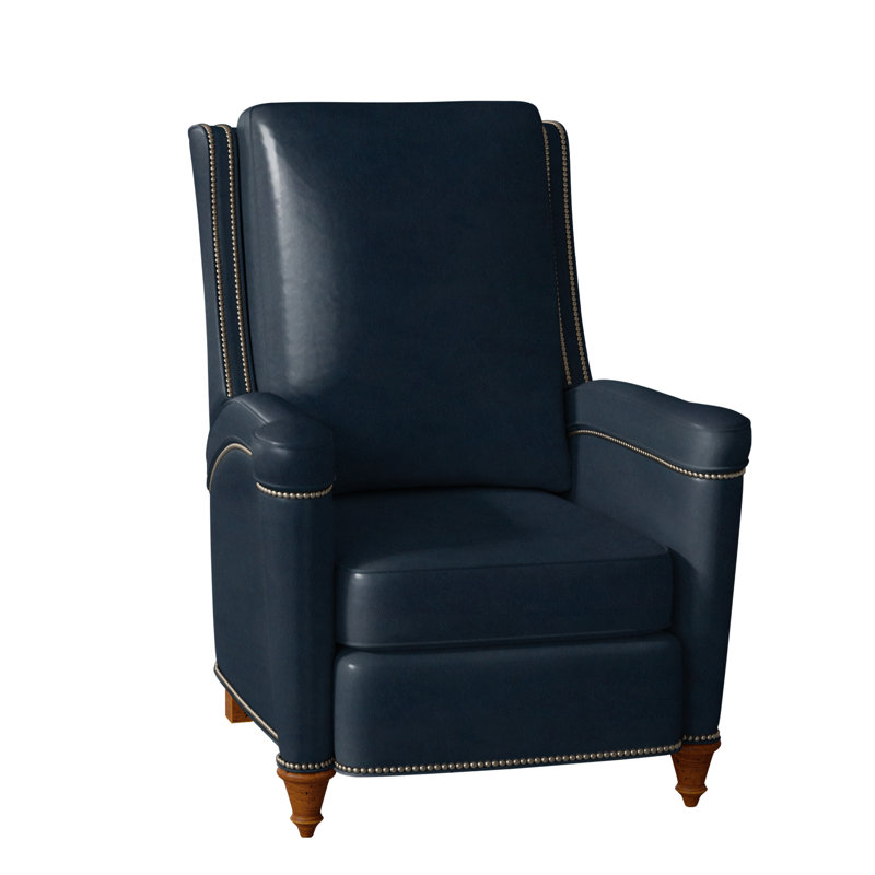 Mayes Recliner, Empyrean Mist Genuine Leather, Gunmetal, New Classiques