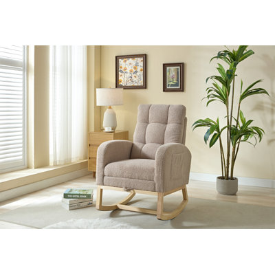 Chaise berçante moderne avec pieds en bois massif