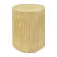 Table d'appoint cylindrique, texture semblable au bois, couleur brun antique