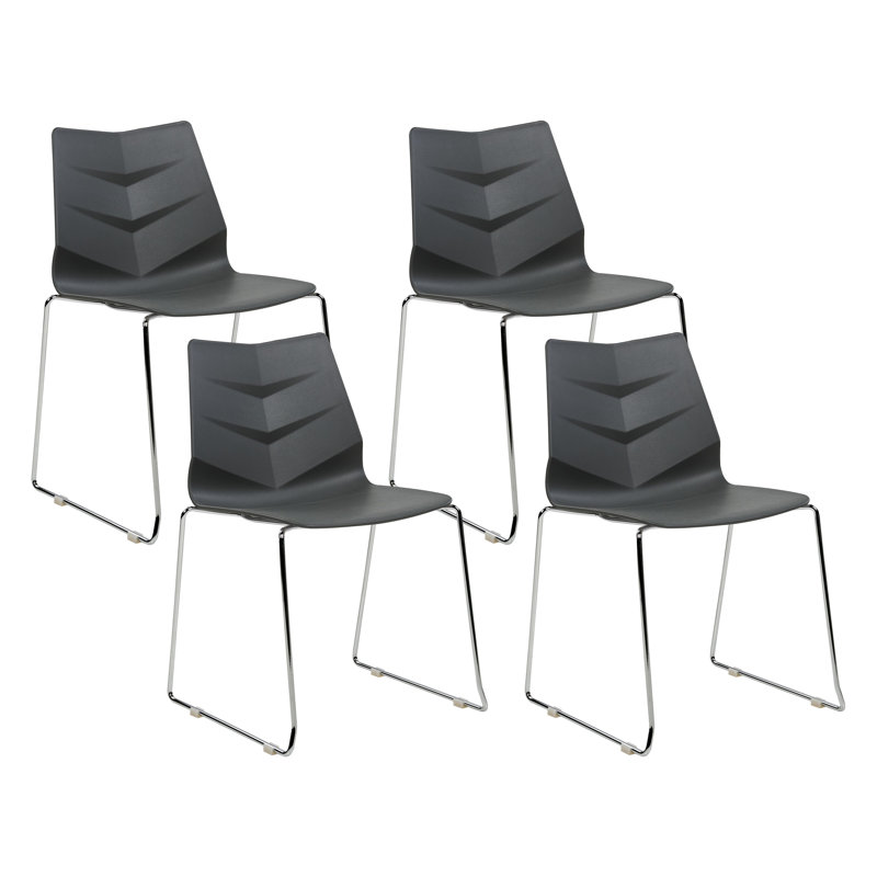 Bordiuk 81cm H Stacking Side Chair, Dark Grey