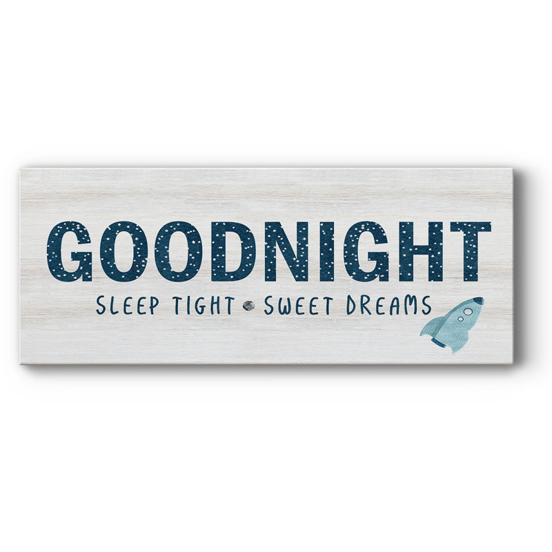 «Sleep Tight Sweet Dreams On Canvas», art textuel, H 24 po x l 60 po x P 1,5 po