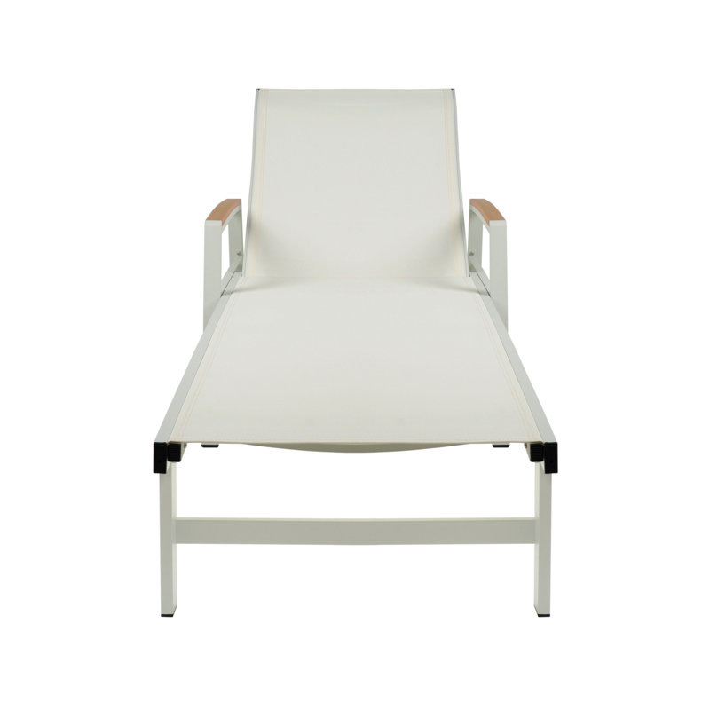 Adjustable Chaise Lounge Ideal For Backyard Or Patio Space, White
