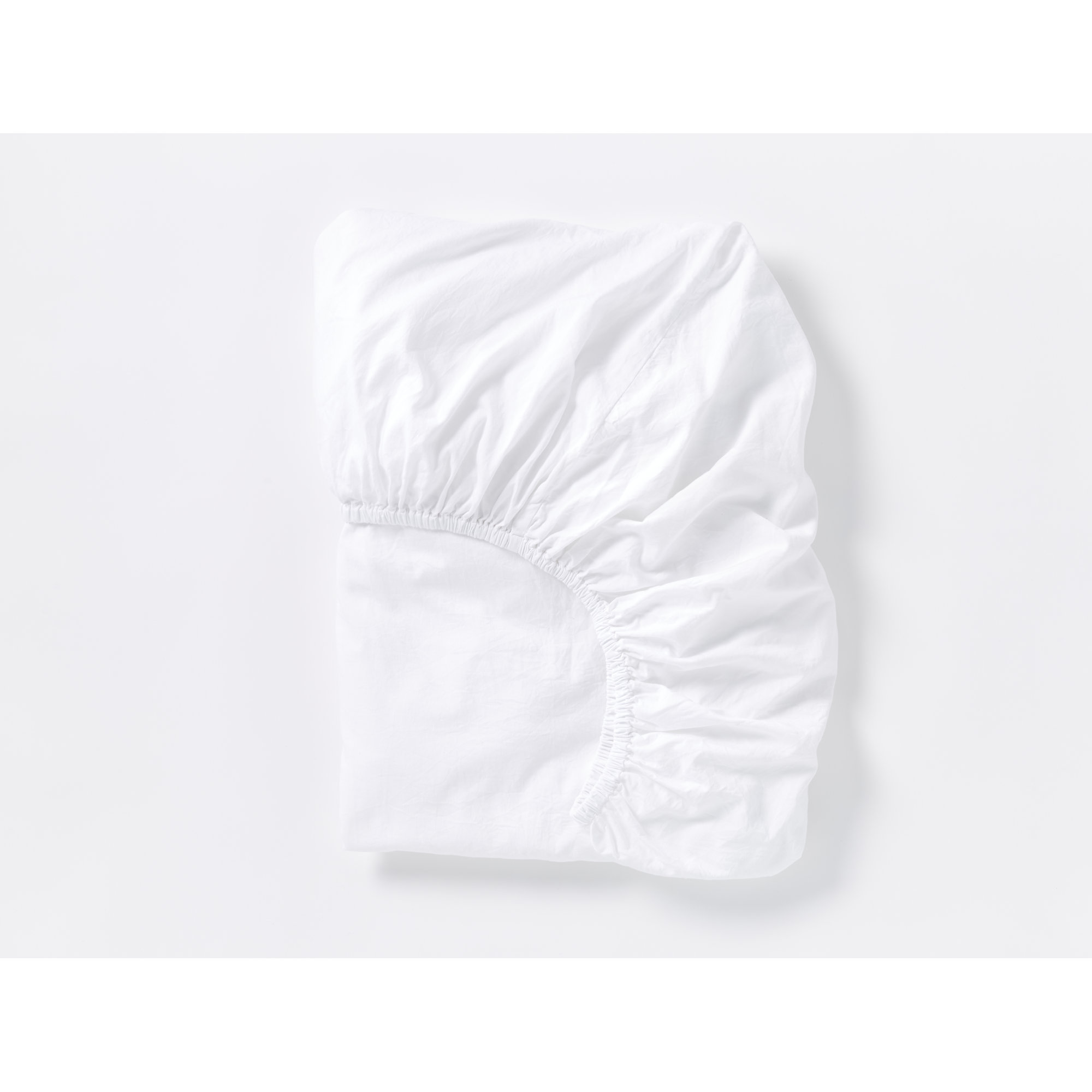 Organic Relaxed 100% Cotton Sateen Fitted Sheet, King Fitted Sheet, Alpine White