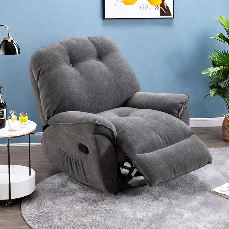 Liggett Manual Casual Single Adjustable Ergonomic Recliner, Gray