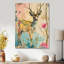 Fleur de cerf boho rétro - art mural animal cerf-304612058-304612060